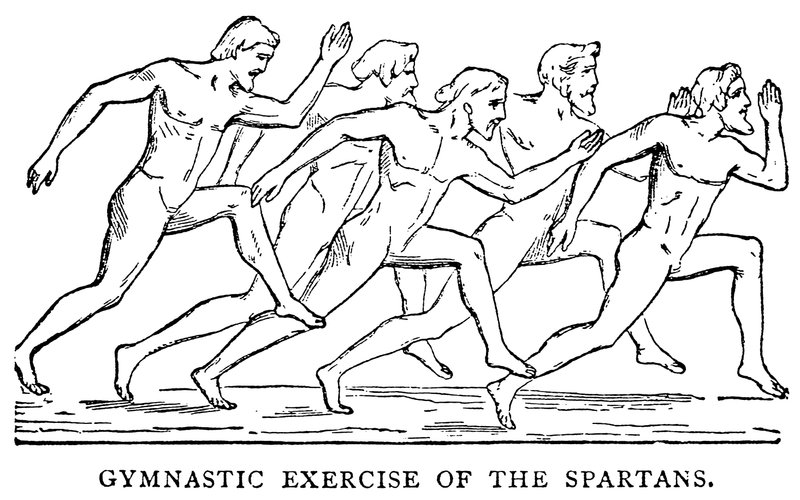 Exercice de gymnastique des Spartiates, illustration de L