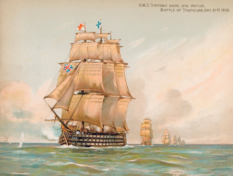 HMS Victory à la bataille de Trafalgar - English School
