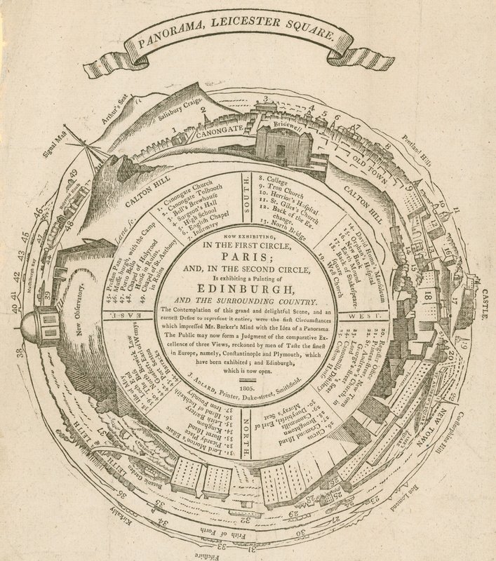 Vue de Paris par H A Barker, Panorama, Leicester Square, Londres; également une vue d