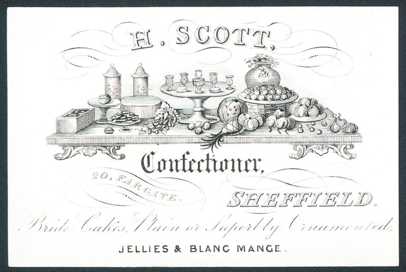 H Scott, confiseur, carte de visite - English School