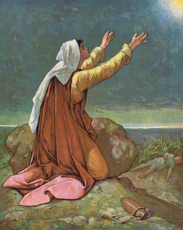 Agar et Ismaël dans le désert - English School