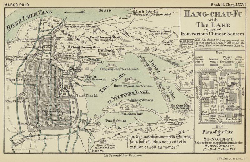 Hang-chau-Fu avec le lac compilé à partir de diverses sources chinoises (litho en couleur) - English School