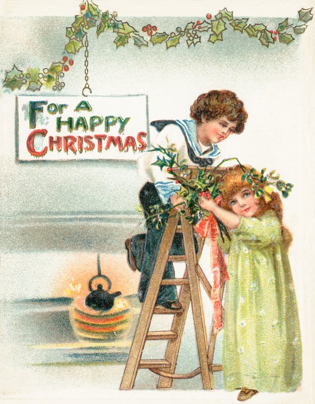 Accrocher des décorations de Noël - English School
