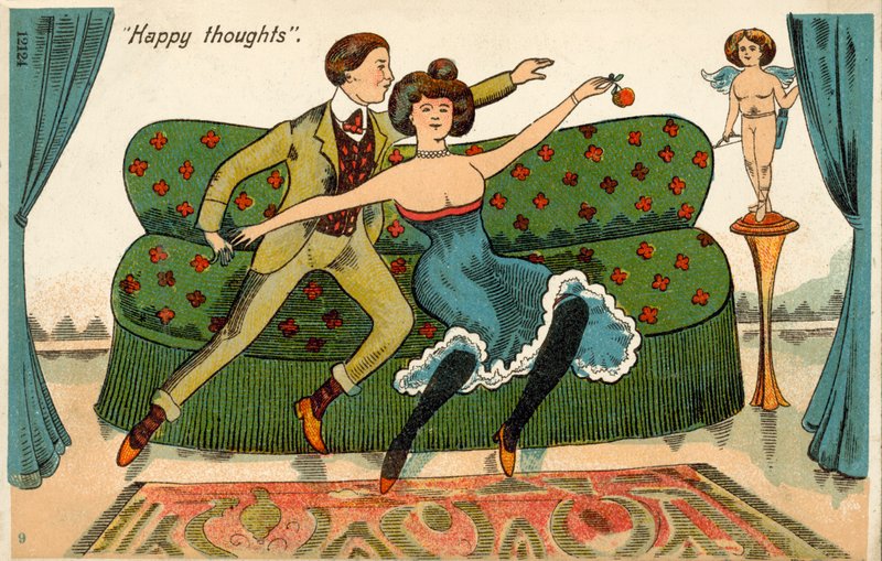 Pensées heureuses (lithographie couleur) - English School