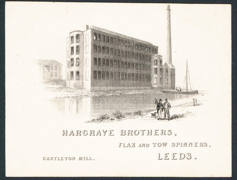 Hargrave Brothers, fileurs de lin et de chanvre, carte de visite - English School