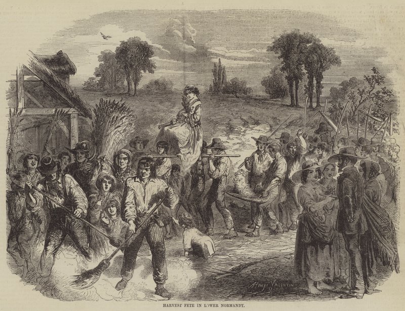 Fête de la moisson en Basse-Normandie (gravure) - English School