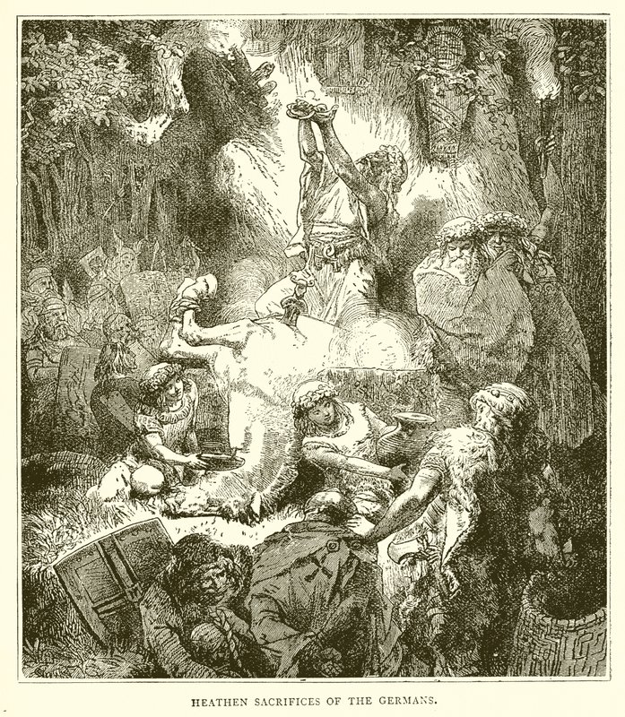 Sacrifices païens des Germains - English School