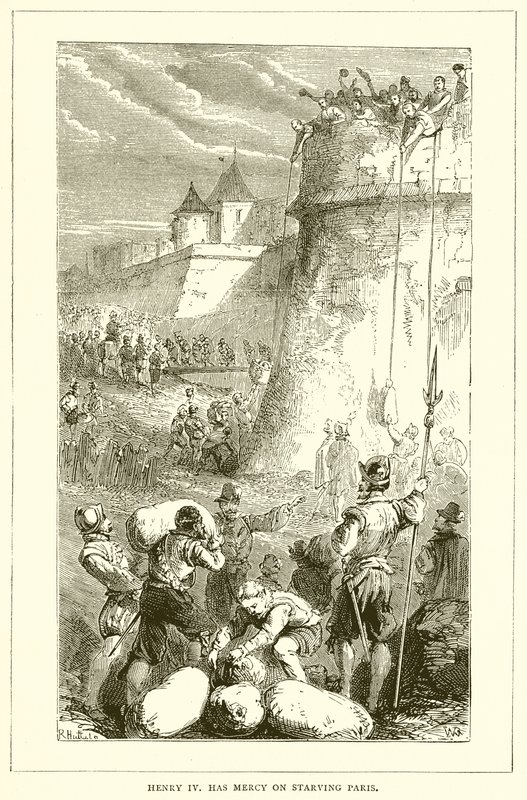 Henri IV fait grâce à Paris affamé - English School