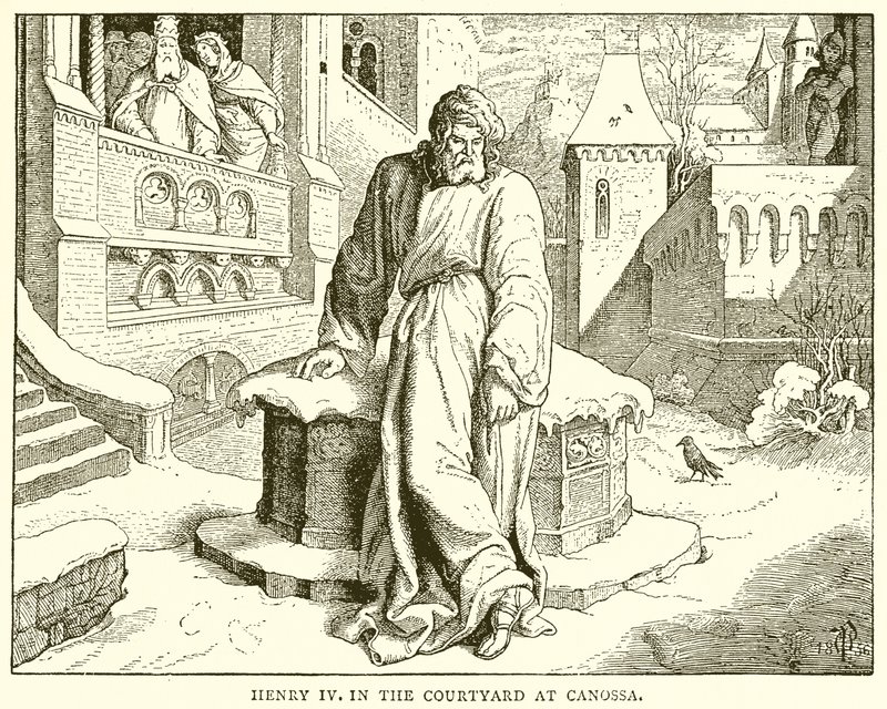 Henri IV dans la cour de Canossa - English School