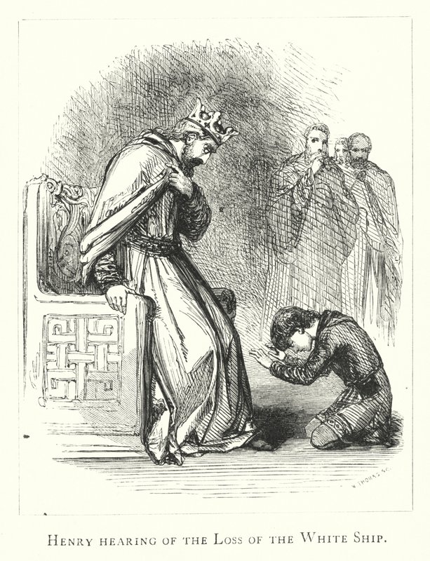 Henri apprenant la perte du White Ship (gravure) - English School