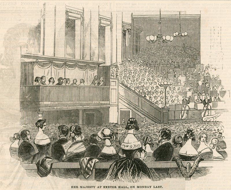 Sa Majesté la Reine Victoria à Exeter Hall, Strand, Londres - English School