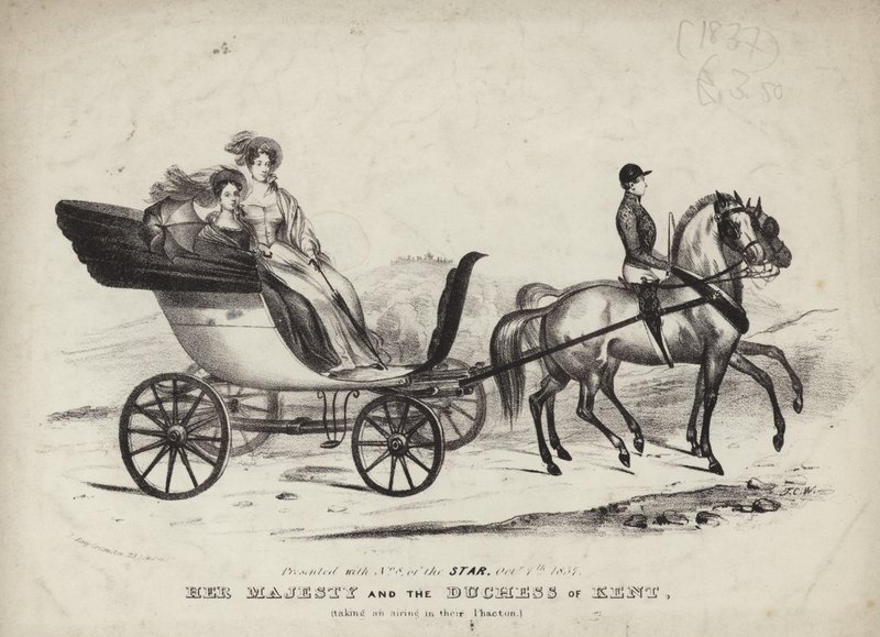 Sa Majesté et la Duchesse de Kent prenant l
