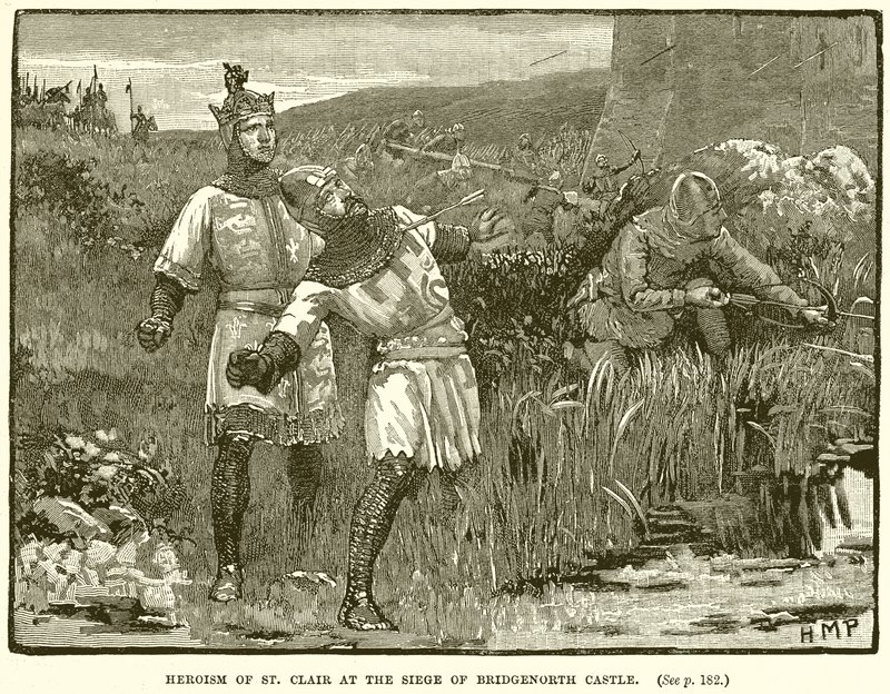 Héroïsme de St. Clair au siège du château de Bridgenorth - English School
