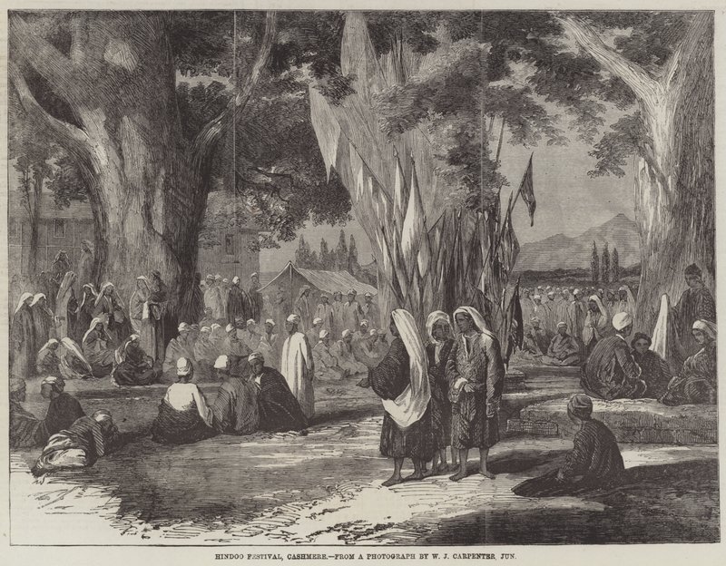 Festival hindou, Cachemire (gravure) - English School