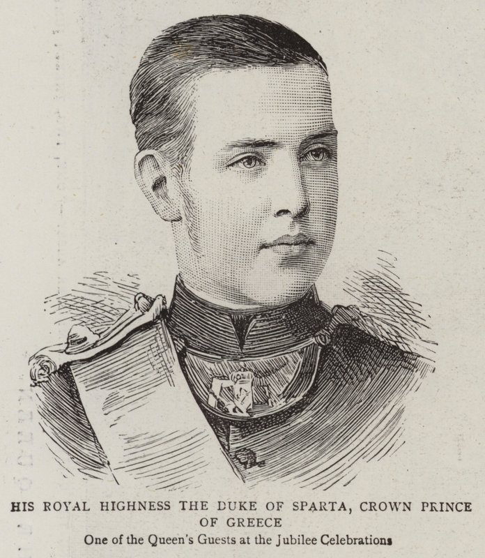 Son Altesse Royale le duc de Sparte, prince héritier de Grèce (gravure) - English School