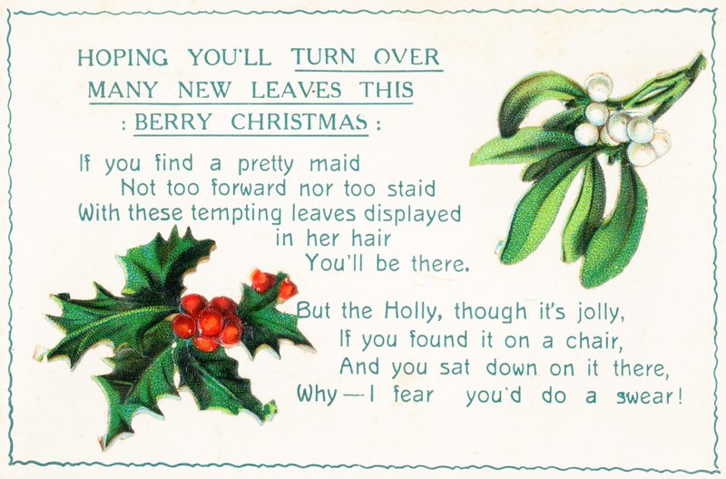Houx et gui, carte de Noël - English School