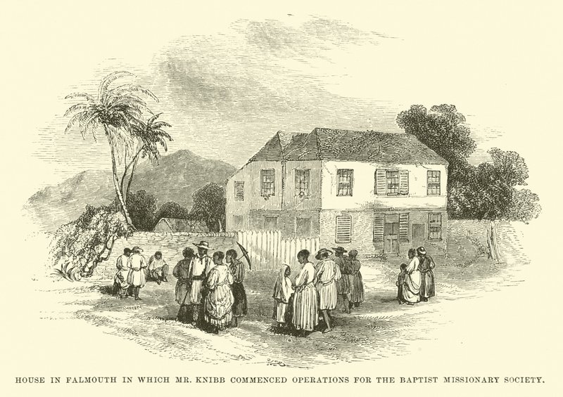 Maison à Falmouth où M. Knibb a commencé ses opérations pour la Société missionnaire baptiste - English School