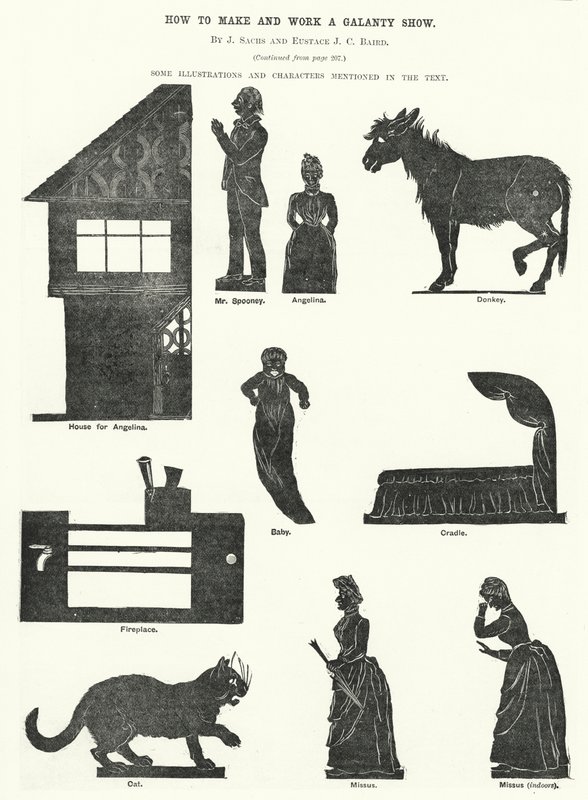 Comment faire et utiliser un spectacle de Galanty, par J Sachs et Eustace J C Baird (gravure) - English School