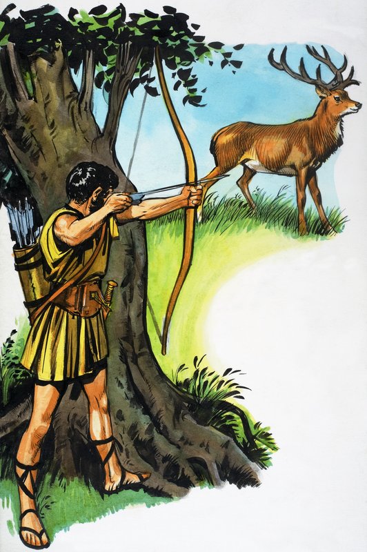 Chasseur et cerf - English School