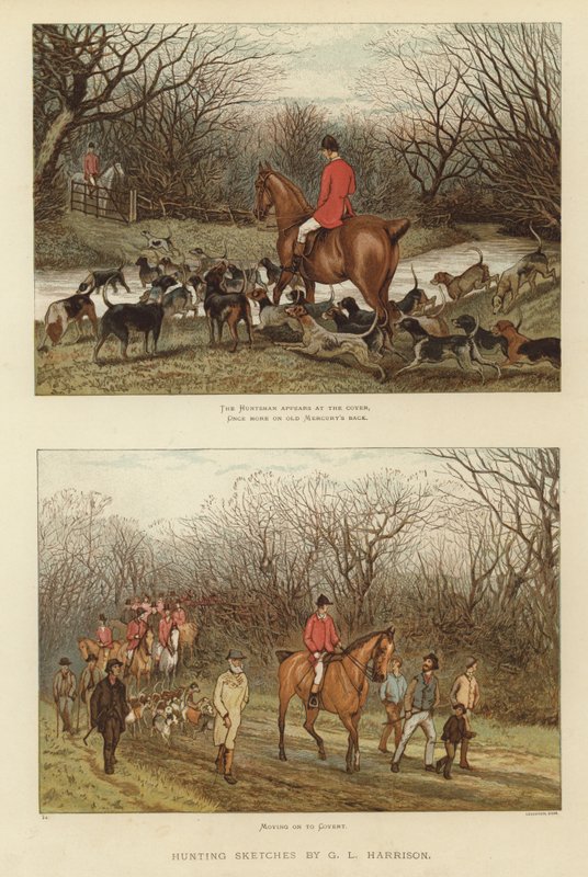 Esquisses de chasse par G L Harrison - English School