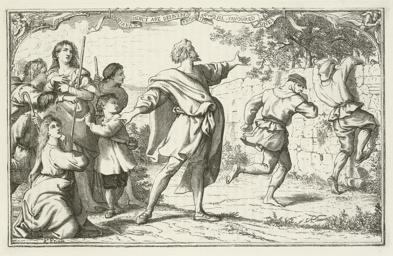 Illustration pour Le Voyage du Pèlerin de John Bunyan - English School