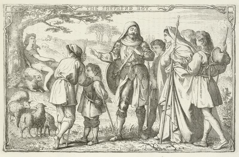 Illustration pour Le Voyage du Pèlerin de John Bunyan - English School