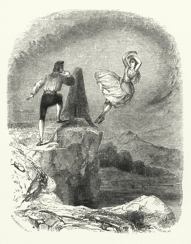 Illustration pour le ballet, Ondine ou La Naïade (gravure) - English School