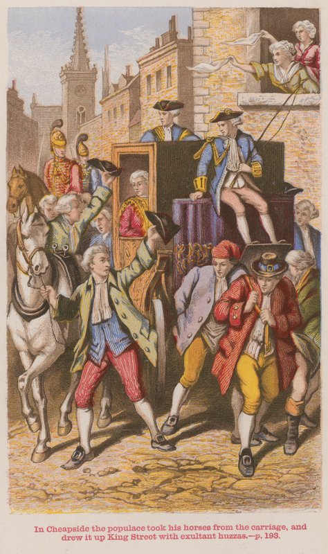 À Cheapside, la populace a pris ses chevaux du carrosse - English School