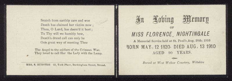 À la mémoire de Florence Nightingale - English School
