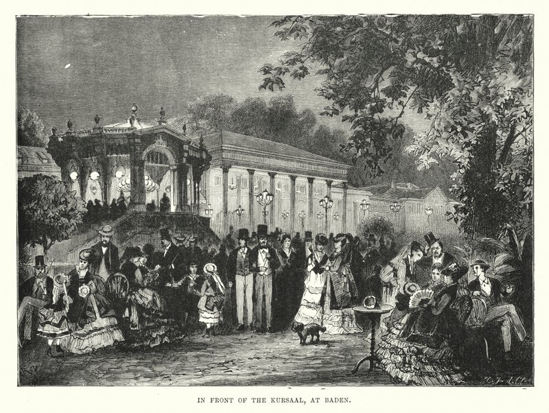Devant le Kursaal, à Baden - English School