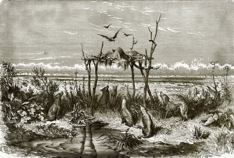 Sépulcre indien dans la prairie d