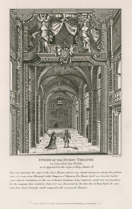 Intérieur du théâtre des Ducs à Lincolns Inn Fields, tel qu