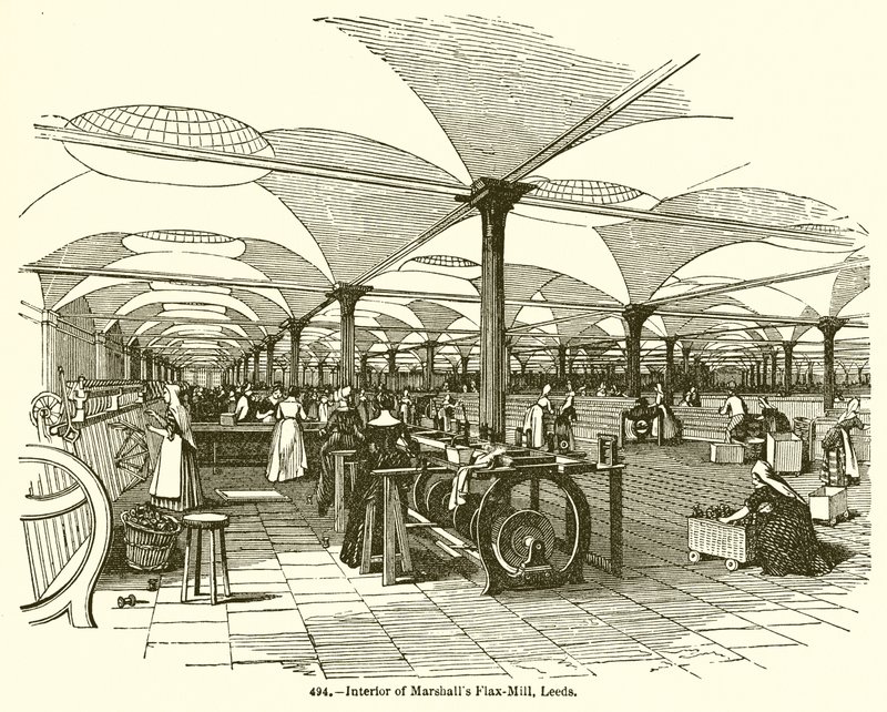 Intérieur de la filature de lin de Marshall, Leeds - English School