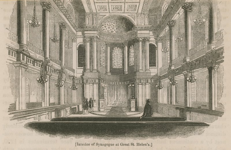 Intérieur de la synagogue à Great St Helens, Londres - English School