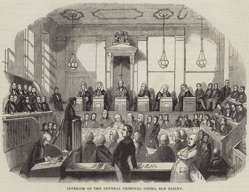 Intérieur de la Cour criminelle centrale, Old Bailey (gravure) - English School