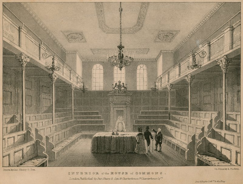 Intérieur de la Chambre des communes, Westminster, Londres - English School
