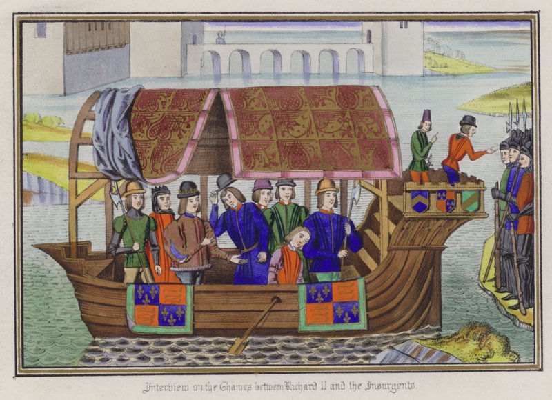 Entrevue sur la Tamise entre le roi Richard II et les insurgés - English School