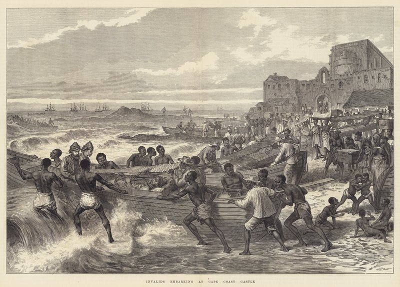 Embarquement des invalides au château du Cap Coast - English School