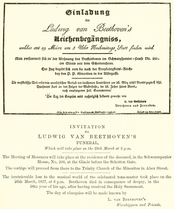 Invitation aux funérailles de Beethoven - English School
