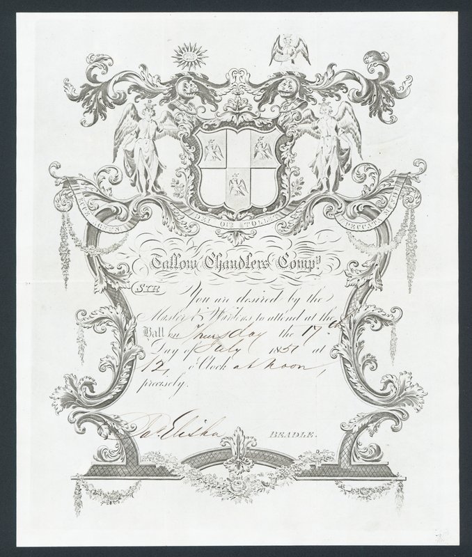 Invitation au bal de la Tallow Chandlers Company, Londres - English School