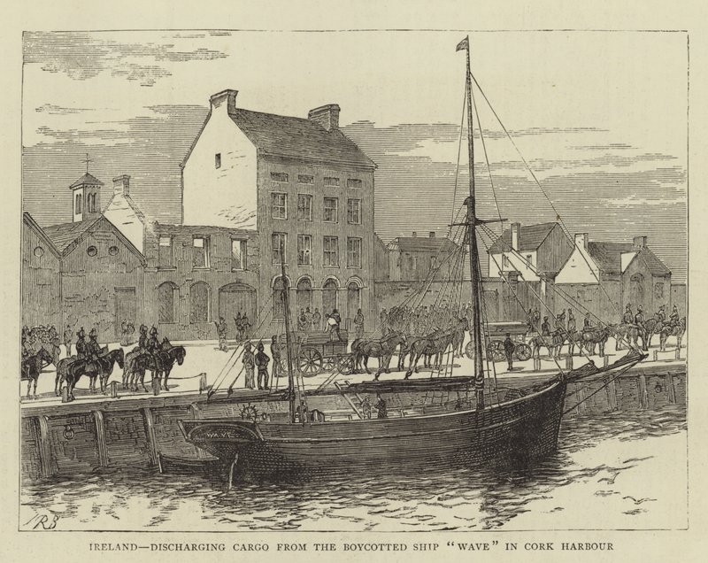 Irlande, déchargement de la Cargaison du Navire Boycotté « Wave » dans le Port de Cork - English School