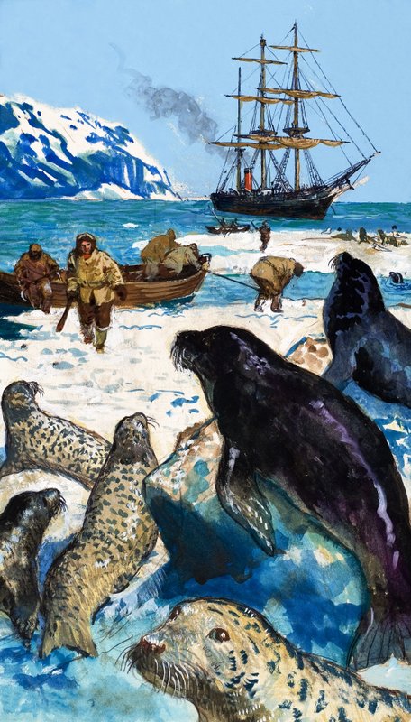 Jack London, extrait de "Un homme parmi les hommes" (gouache sur papier) - English School