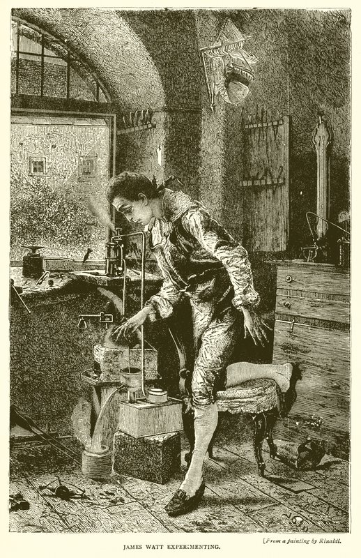 James Watt expérimentant - English School