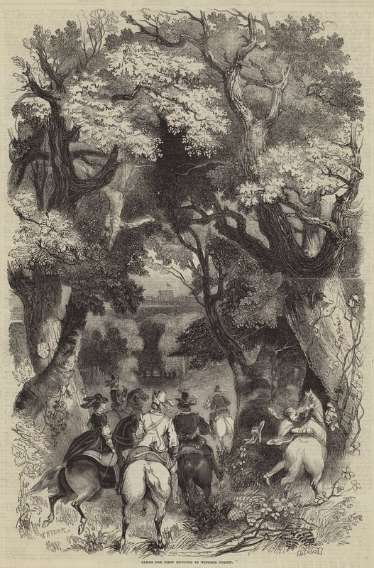 Jacques Ier chassant dans la forêt de Windsor - English School
