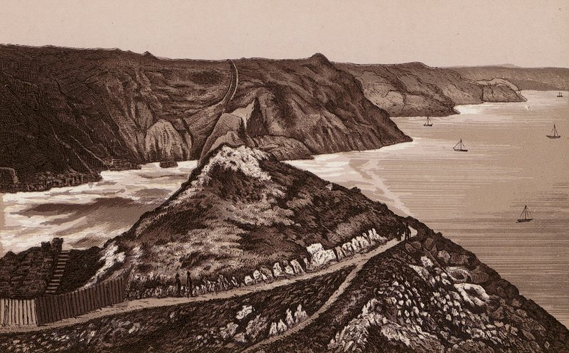 Jersey, Îles Anglo-Normandes : Le chemin vers le Trou du Diable - English School