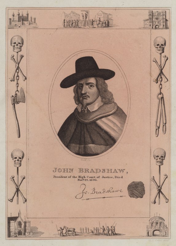 John Bradshaw, président de la Haute Cour de justice, décédé le 22 novembre 1695 - English School