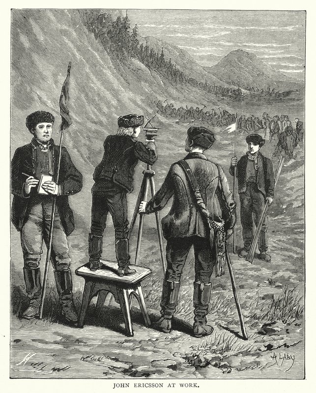 John Ericsson au travail (gravure) - English School
