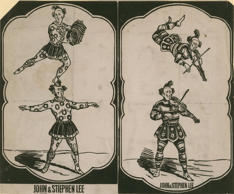 John Lee et Stephen Lee, acrobates et musiciens de cirque - English School