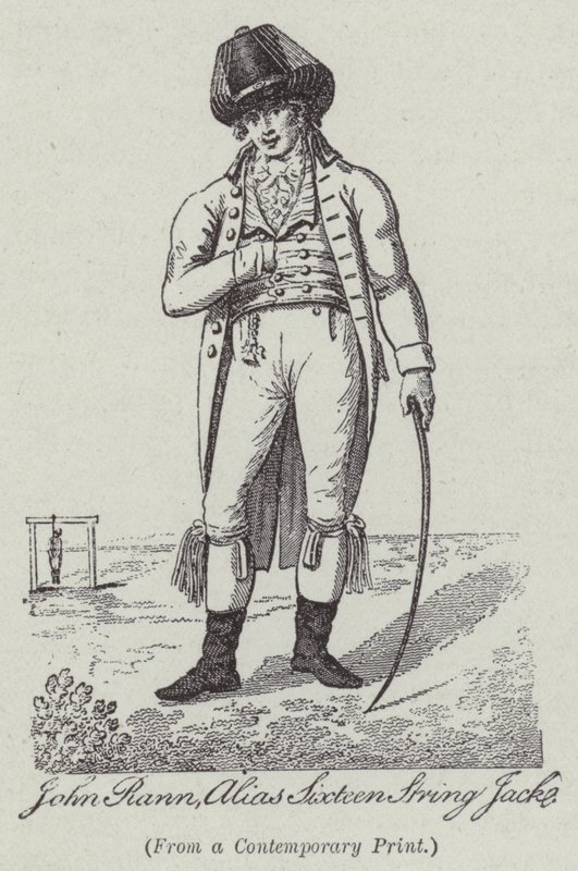 John Rann, alias Sixteen String Jack (gravure) - English School