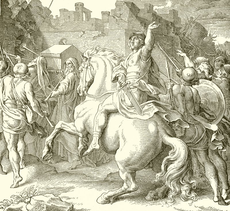 Josué encerclant les murs de Jéricho - English School
